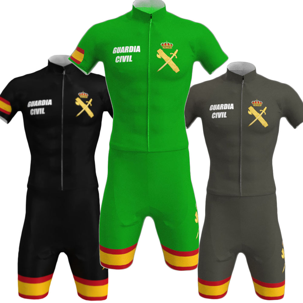 Cycling Bib Shorts - เสื้อเจอร์ซีย์นักปั่น Civil GUARD 2024ผู้ชายเซ็ตชุดขี่จักรยานสีเขียวเสื้อชุดปั่นจักรยานเสือหมอบกางเกงขาสั้น MTB Maillot