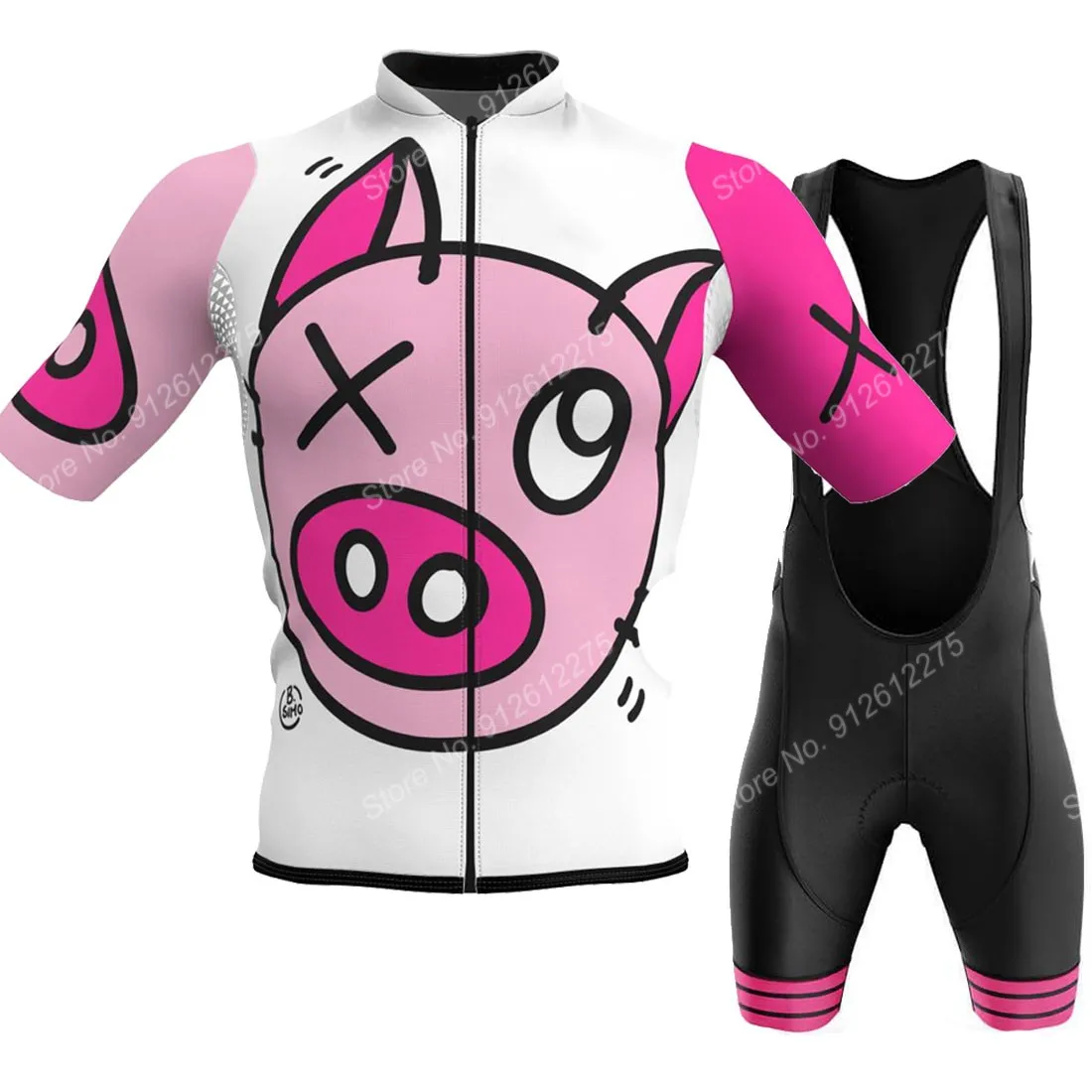 ชุด2023การ์ตูนหมูสำหรับผู้ชายเ - Cycling Gear Jersey บทวิจารณ์และราคา